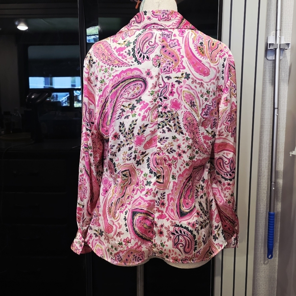 Zara Pink Paisley Women's Blouse - Picture 3 of 7